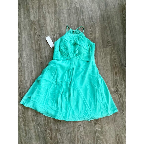 Azazie Adriana Bridesmaid‎ Dress Prom Formal A-line Pleated Chiffon Size A16 NWT - Picture 4 of 8